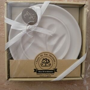 Artisan White Appetizer & Dipping Plate